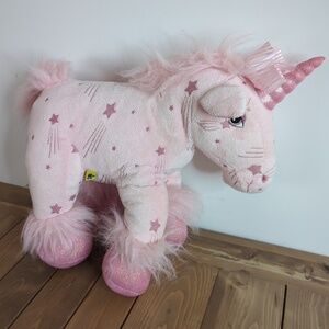 Build-A-Bear Pink Sparkle Unicorn Plush – Shooting Star Print, Fluffy Hooves & G